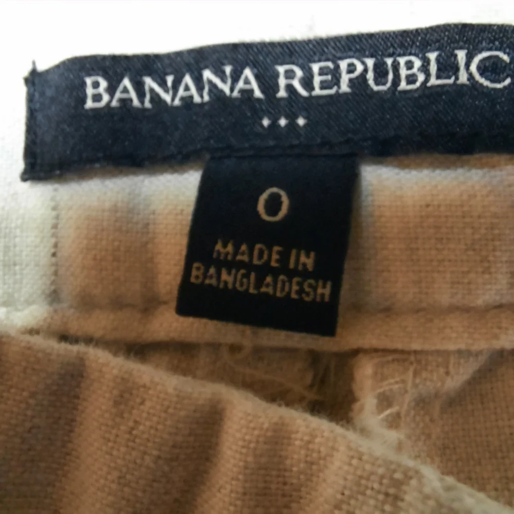 Banana Republic Linen/Cotton Cuff Crop Trouser Pant SZ 0